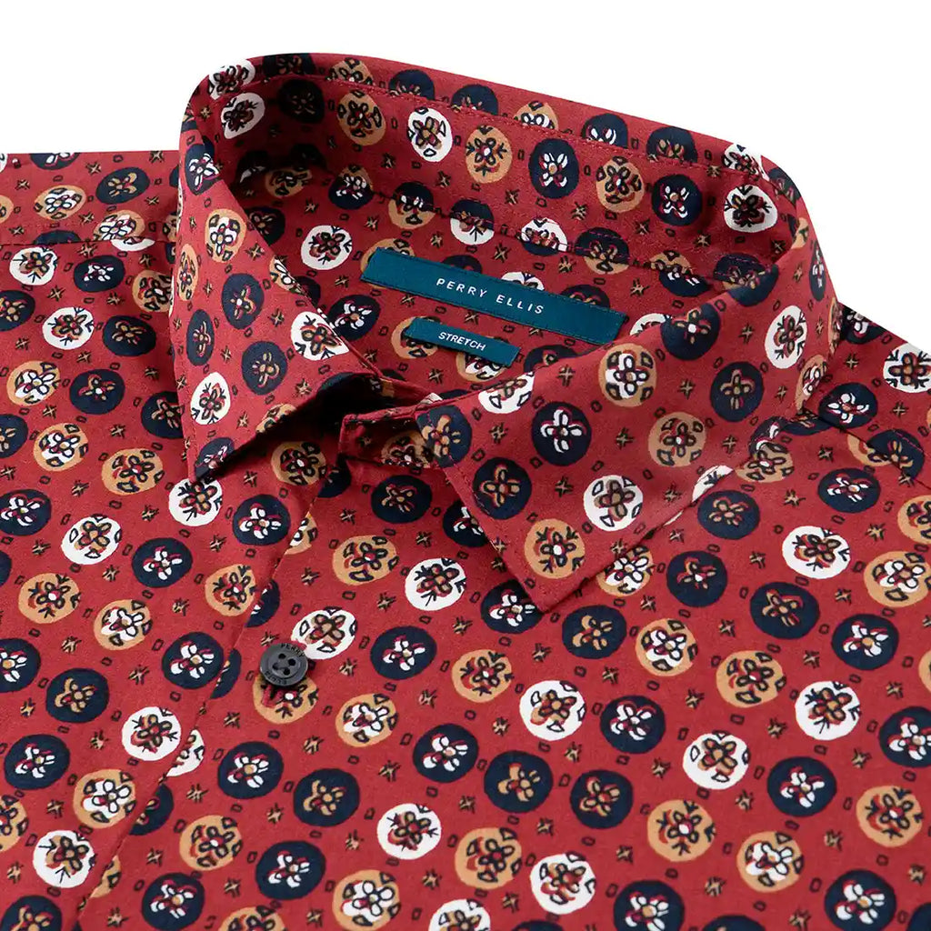 Camisa Sport Rojo Classic Fit Perry Ellis CS00927