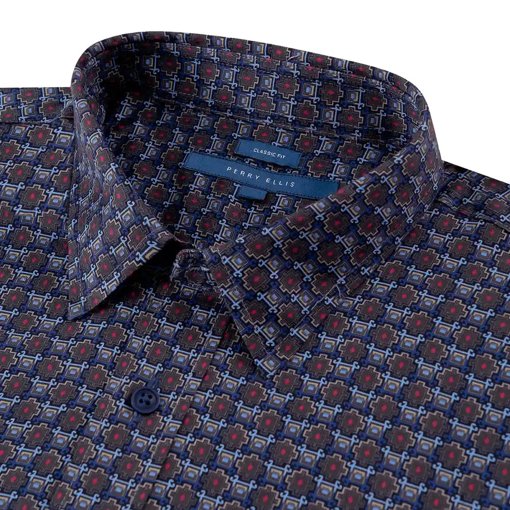 Camisa Sport Verde Oscuro Classic Fit Perry Ellis CS00848 Imagen secundaria del producto