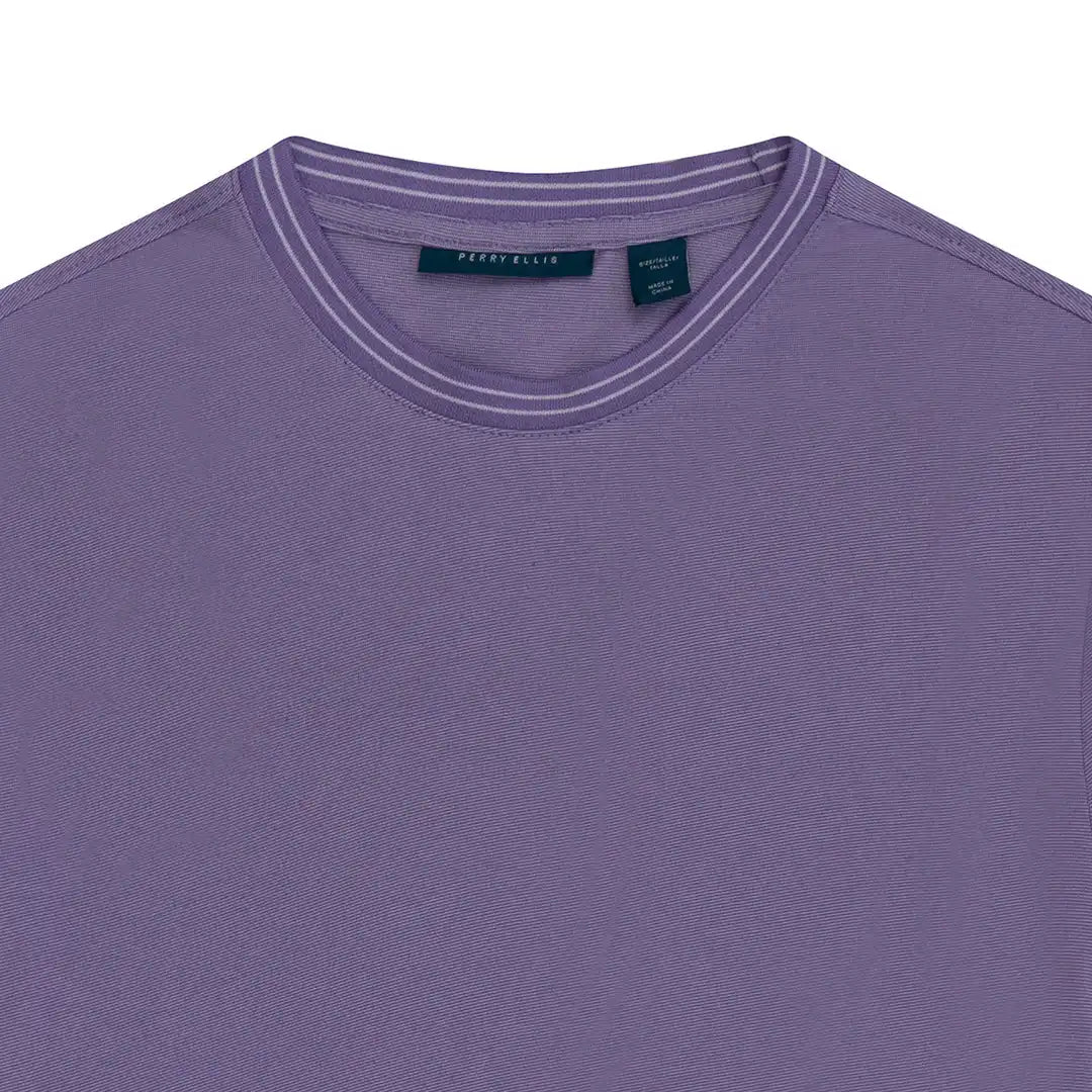 T-Shirt Perry Ellis TS00012 - Lila - Detalle cuello