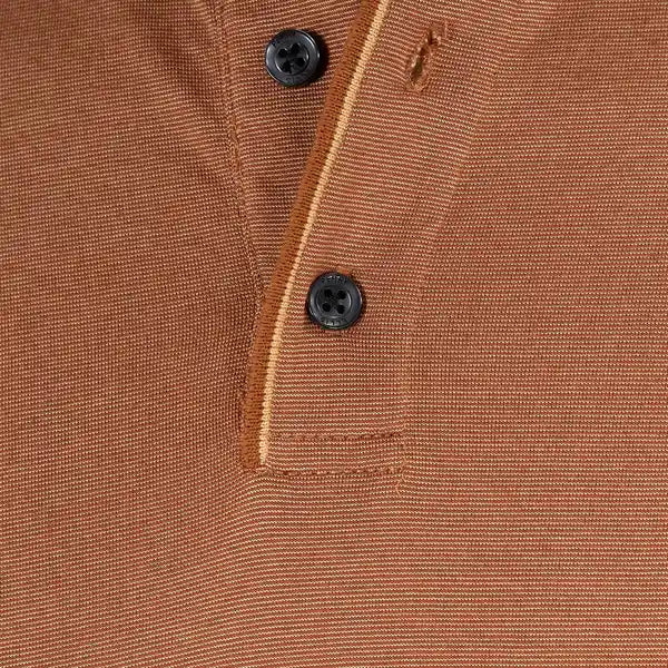 Camiseta Polo Classic Fit Perry Ellis CM00129 - Habano Oscuro - detalle