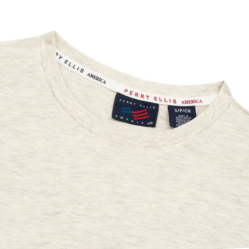 T-Shirt Perry Ellis TS00020 - Habano Claro - Detalle cuello