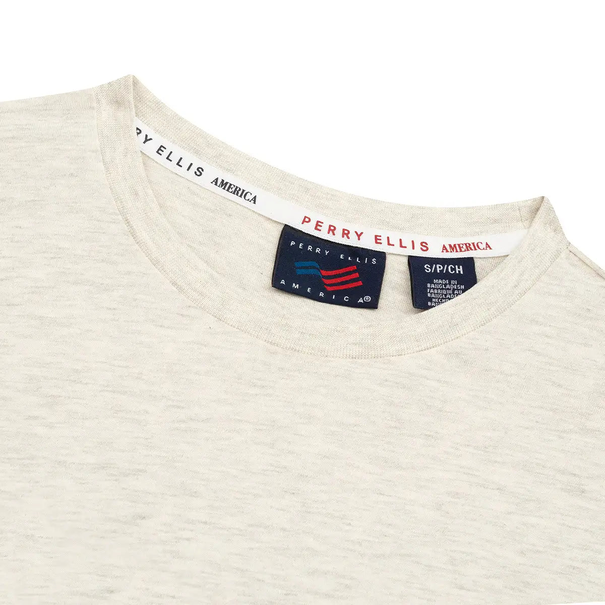 T-Shirt Perry Ellis TS00020 - Habano Claro - Detalle cuello