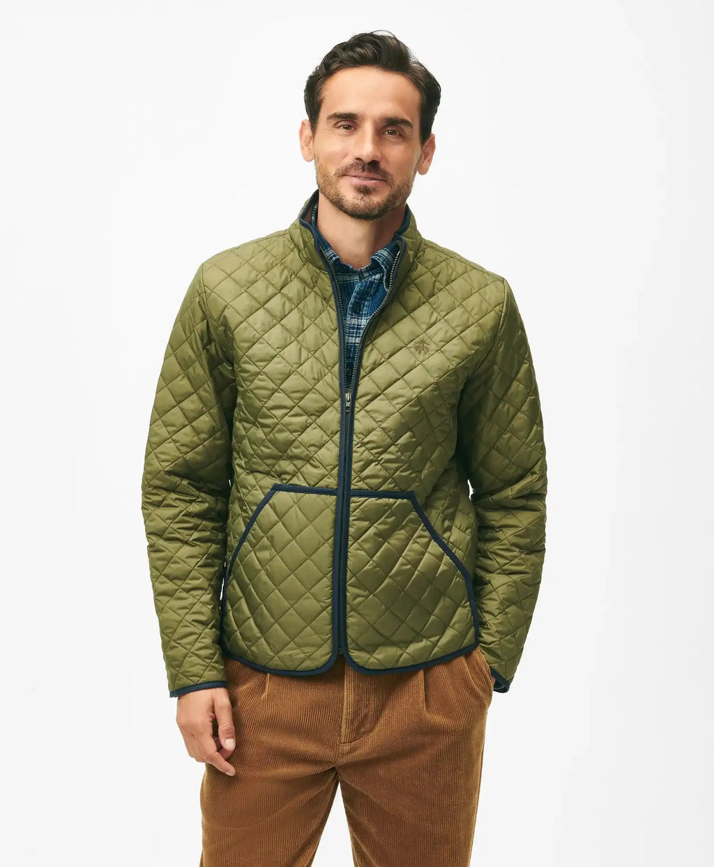 Chaqueta Acolchada (Diamond Liner) Brooks Brothers CH00133 - Verde Medio - Modelo frente medio