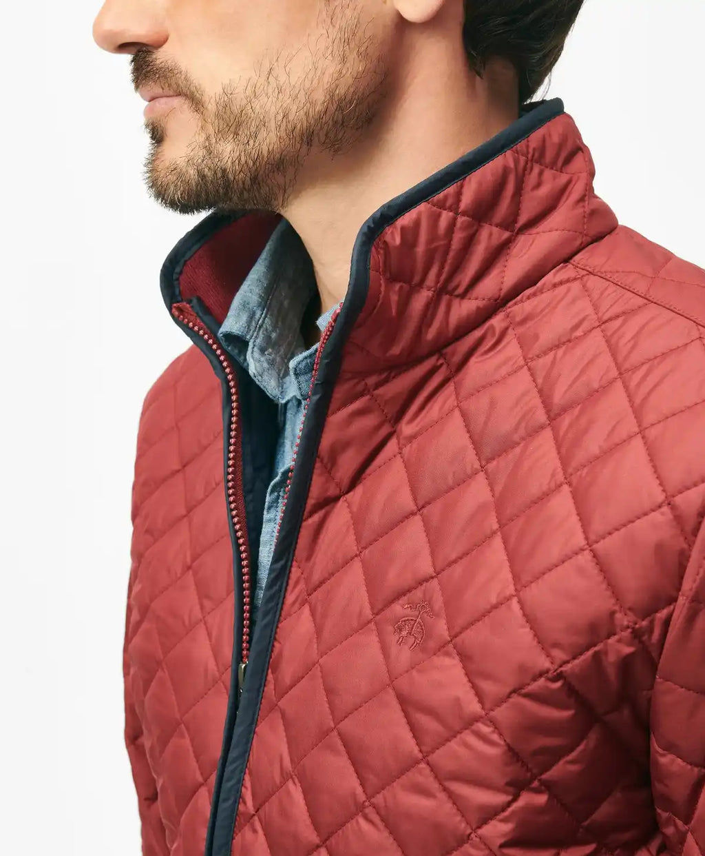Chaqueta Acolchada (Diamond Liner) Brooks Brothers CH00133 - Rojo - Detalle zipper