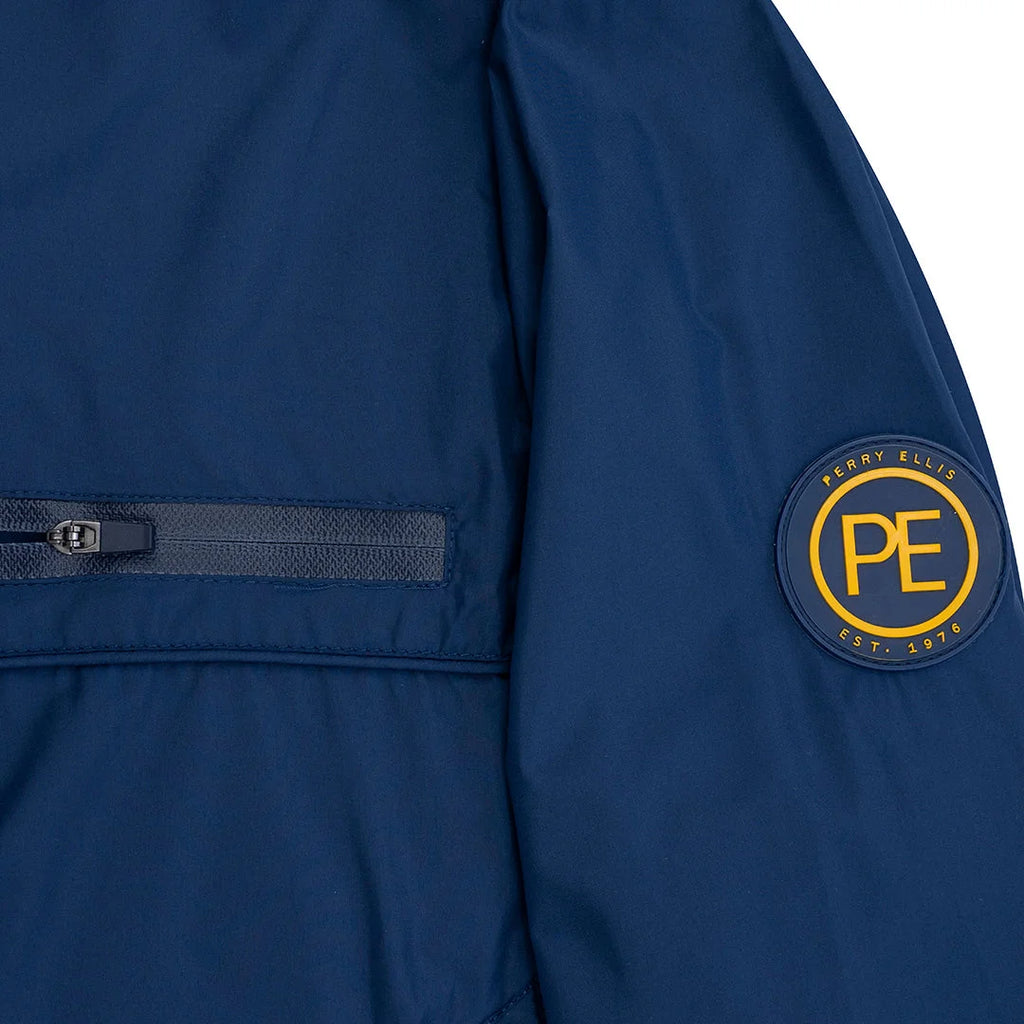 Chaqueta Reversible Perry Ellis CH00110 - azul-amarillo - Detalle logo