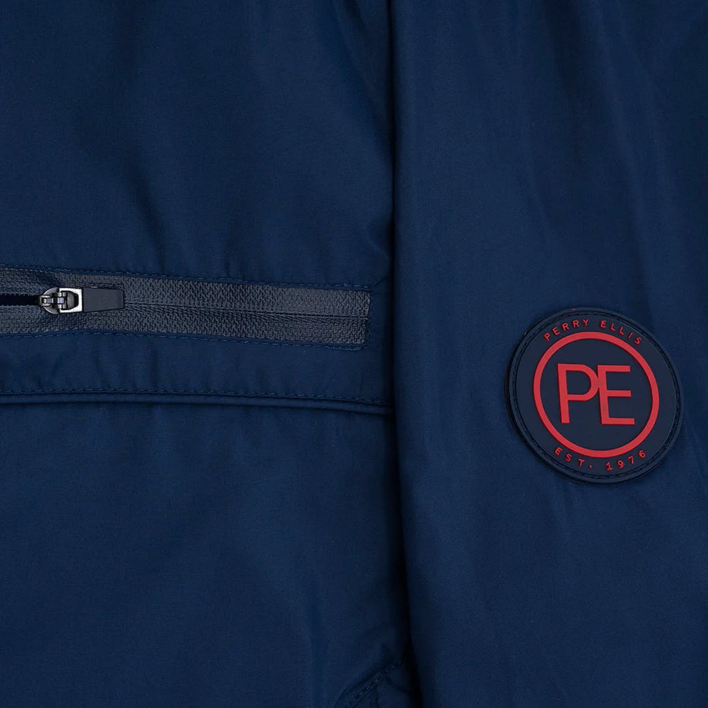 Chaqueta Reversible Perry Ellis CH00110 - azul-rojo - Detalle logo