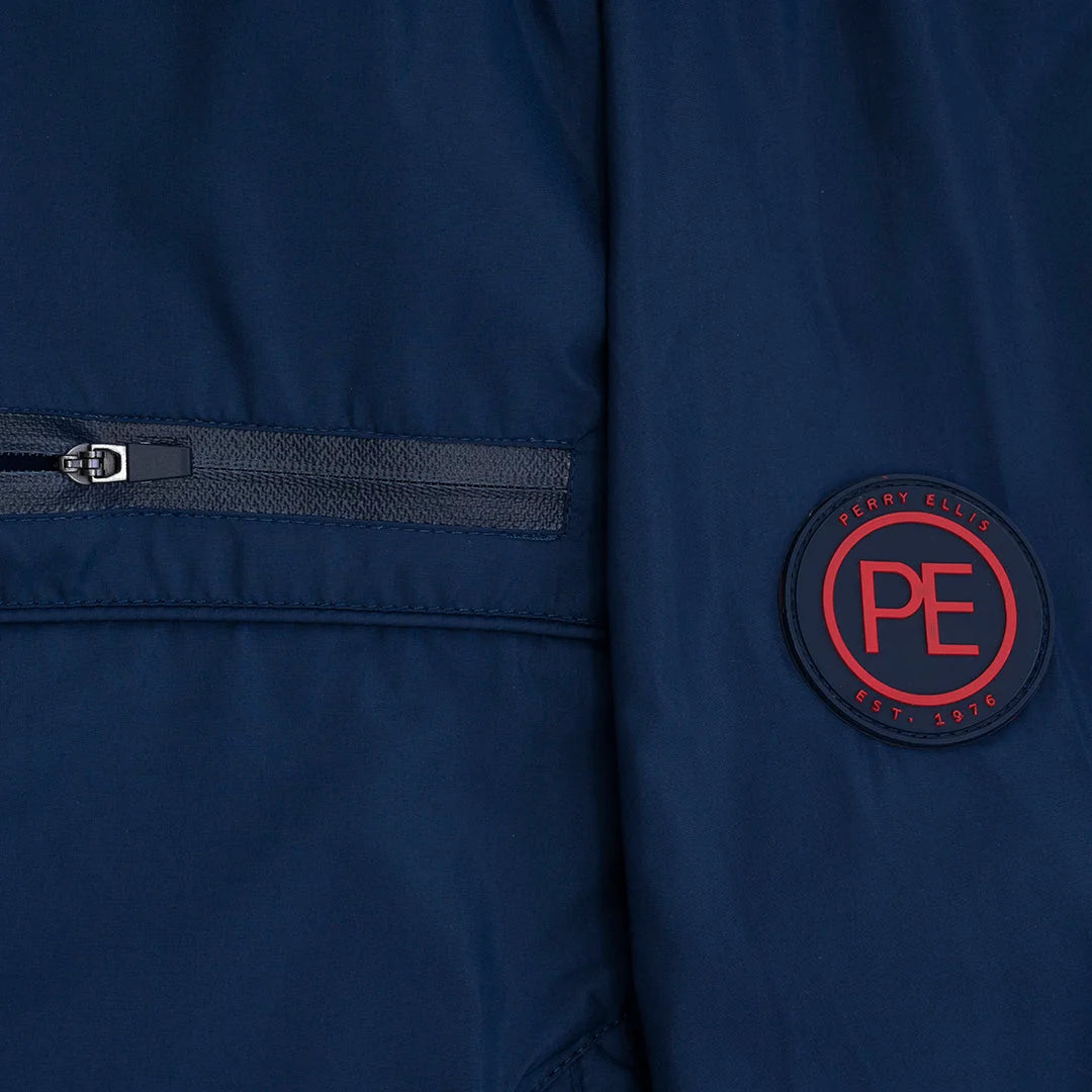 Chaqueta Reversible Perry Ellis CH00110 - azul-rojo - Detalle logo