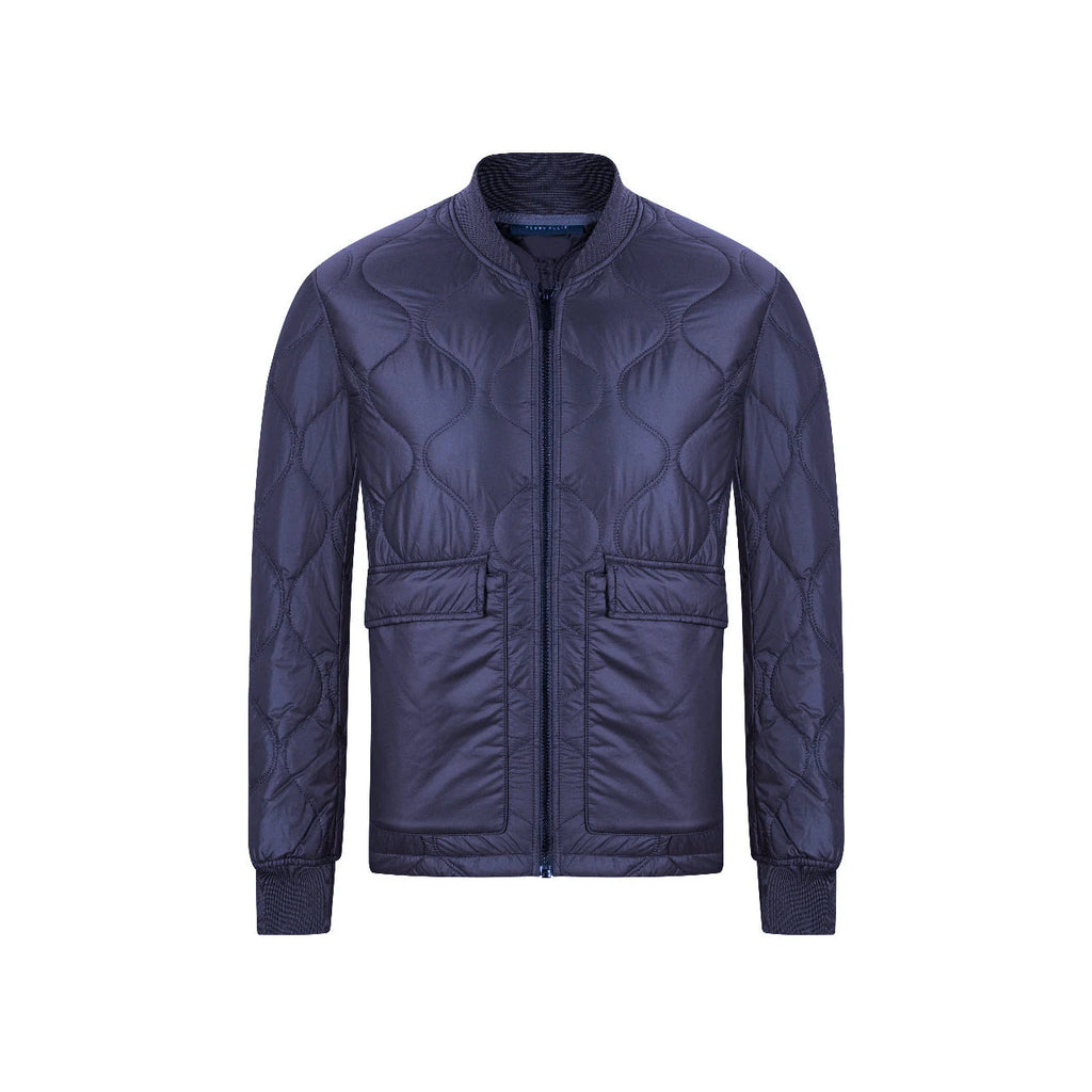 Chaqueta Quilted Perry Ellis CH00121 - Azul Oscuro - Frente ghost mannequin