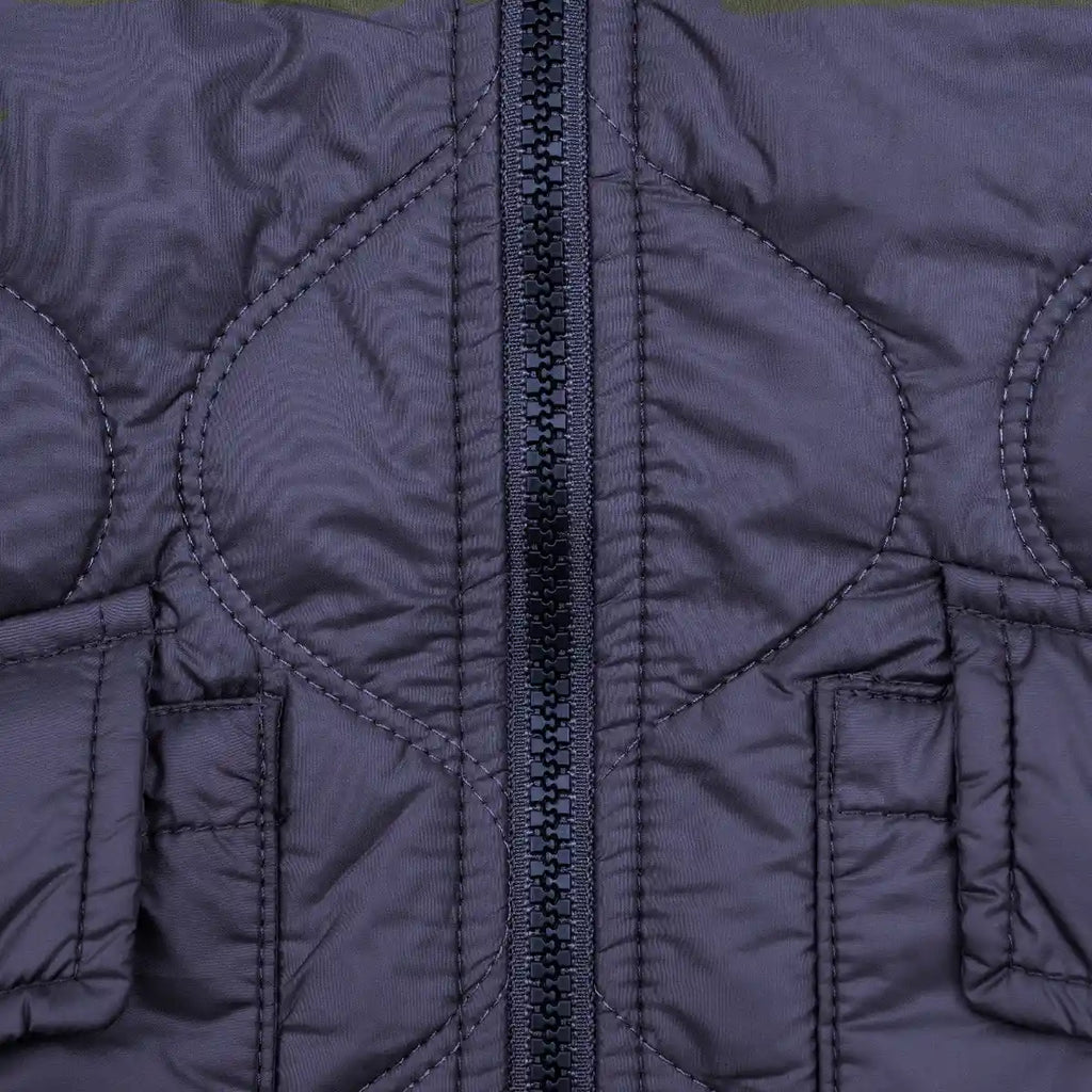 Chaqueta Quilted Perry Ellis CH00121 - Azul Oscuro - Detalle zipper