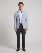 Saco Classic Fit SeerSucker Guy Laroche SA00472 - Azul Claro - Modelo cuerpo completo