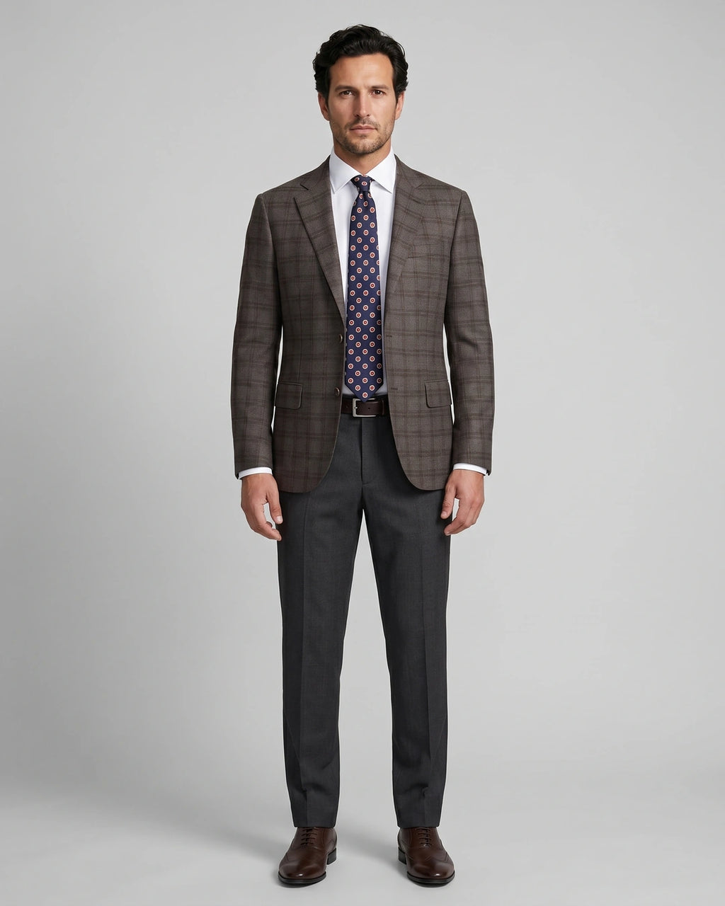Saco Classic Fit 100% Lana Brooks Brothers SA00515 - Cafe - Modelo cuerpo completo