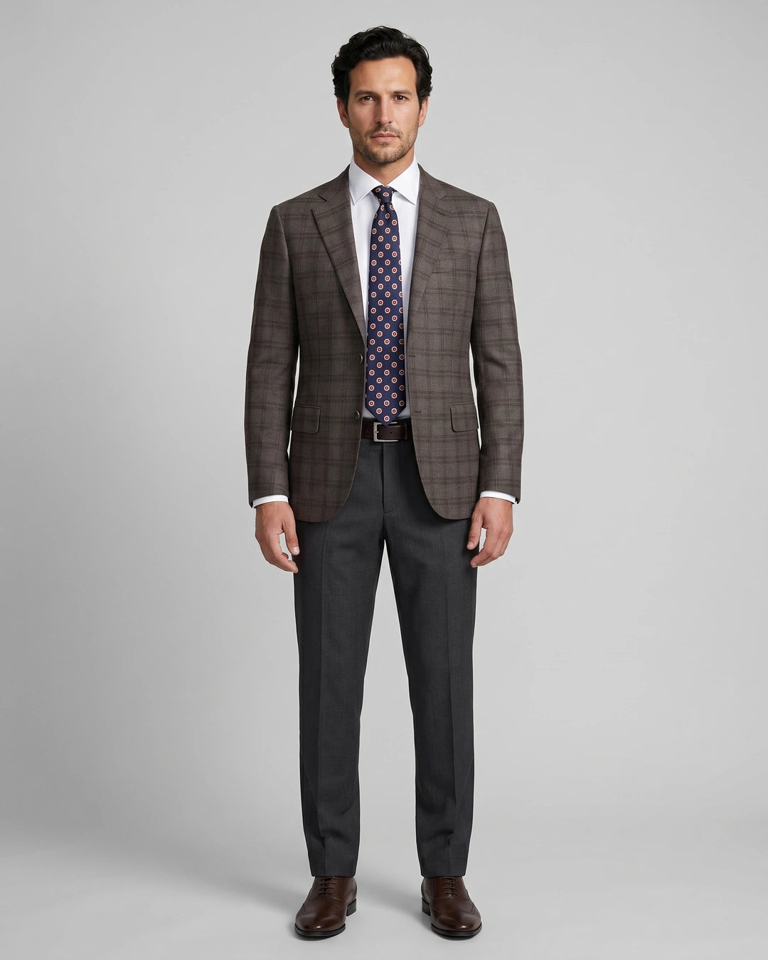 Saco Classic Fit 100% Lana Brooks Brothers SA00515 - Cafe - Modelo cuerpo completo