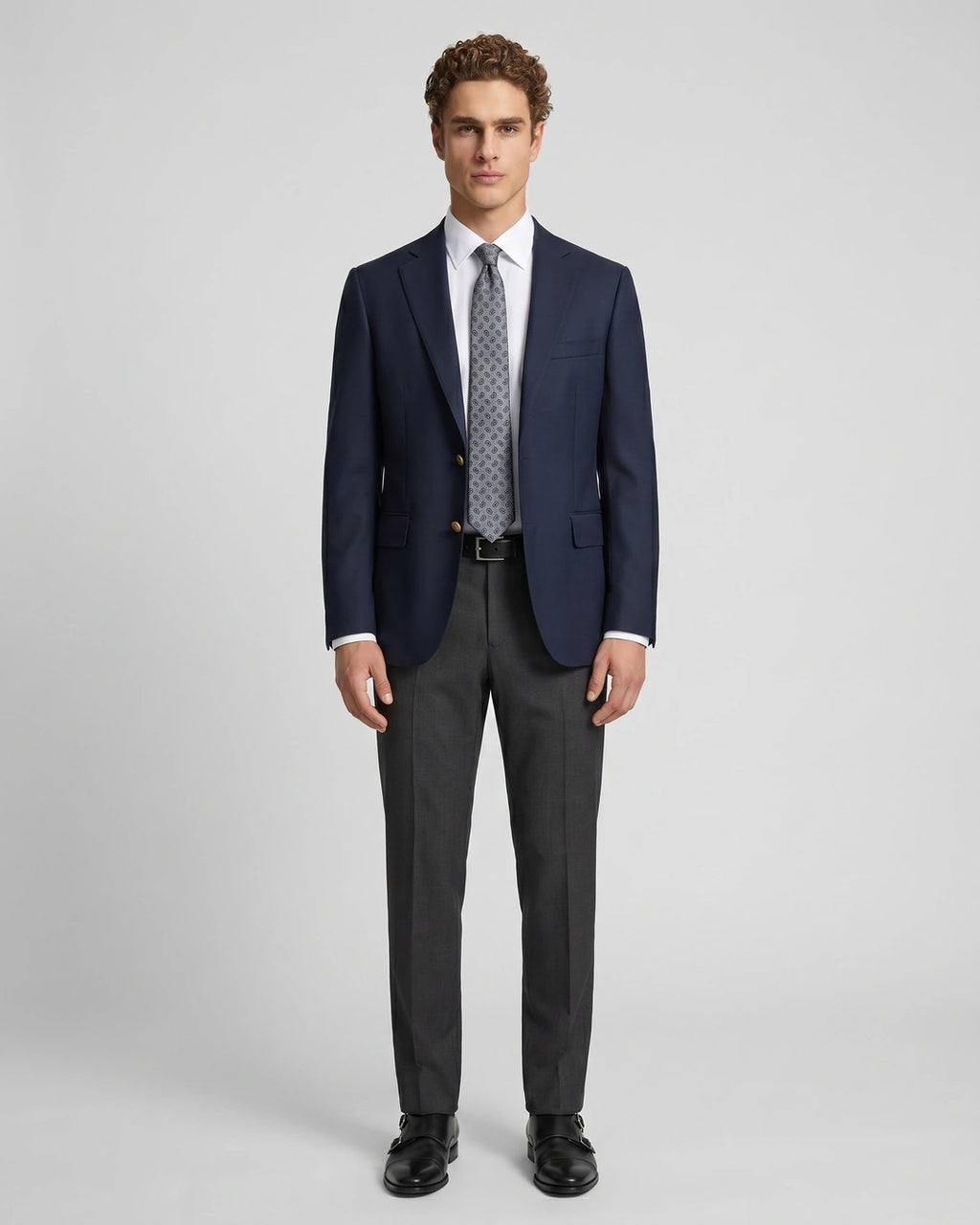 Saco Classic Fit Brooks Brothers SA0035B-BB - Azul Oscuro - Modelo cuerpo completo