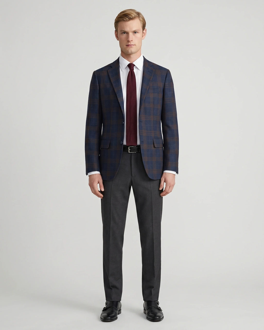 Saco Classic Fit 100% Lana Brooks Brothers SA00516 - Azul Oscuro - Modelo cuerpo completo