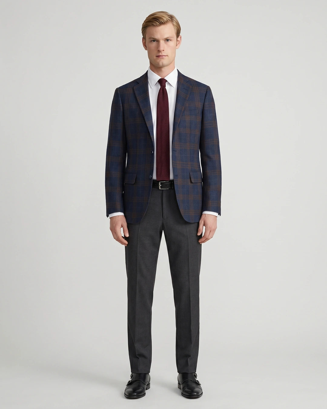 Saco Classic Fit 100% Lana Brooks Brothers SA00516 - Azul Oscuro - Modelo cuerpo completo Imagen principal del producto