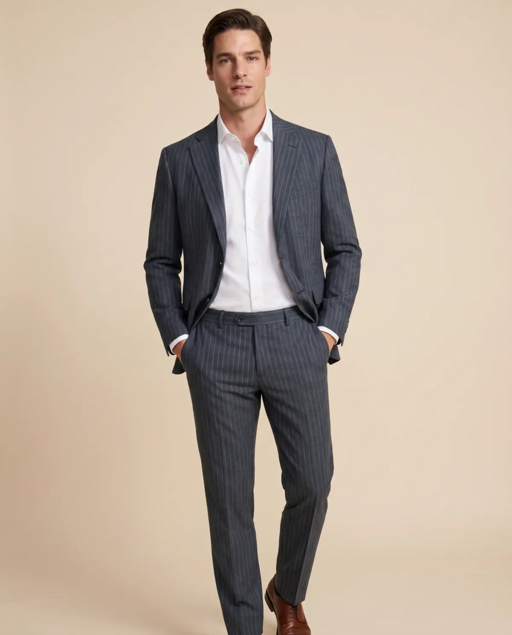 Vestido Classic Fit Austin Reed VE04250 - gris-4 - hombre plano medio