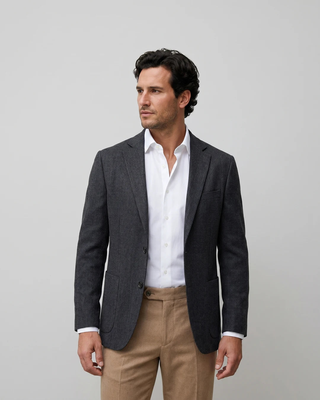 Chaqueta Perry Ellis CH00125 - Gris Oscuro - Modelo plano americano lookbook