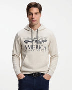 Hoodie Perry Ellis SW00088 - Habano Claro - Modelo frente medio