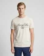 T-Shirt Perry Ellis TS00020 - Habano Claro - Modelo plano americano lookbook