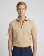 Camisa Sport Classic Fit Perry Ellis CS00663P - Habano Claro - Modelo plano americano lookbook