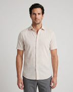 Camisa Sport Habano Claro Classic Fit Perry Ellis CS00943 - Habano Claro - Modelo plano americano lookbook