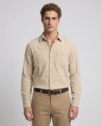 Camisa Sport Pana Perry Ellis CS00913 - Habano Claro - Modelo plano americano lookbook