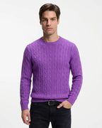Sweater Guy Laroche Crew Neck SW00107 - Lila - Modelo frente medio
