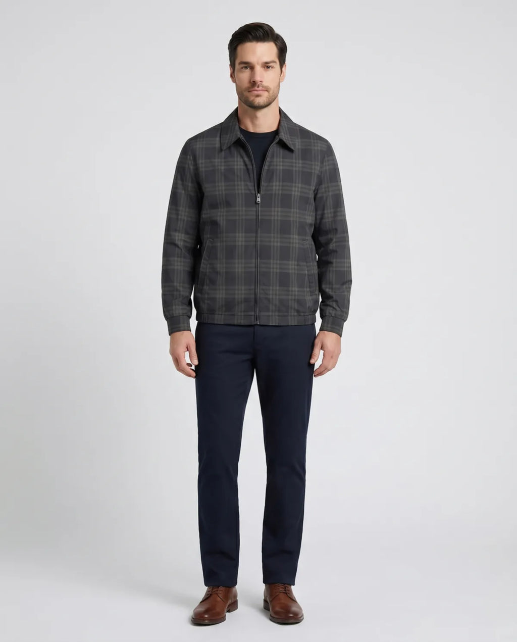 Chaqueta Perry Ellis CH00083 - Gris Oscuro - cuerpo completo
