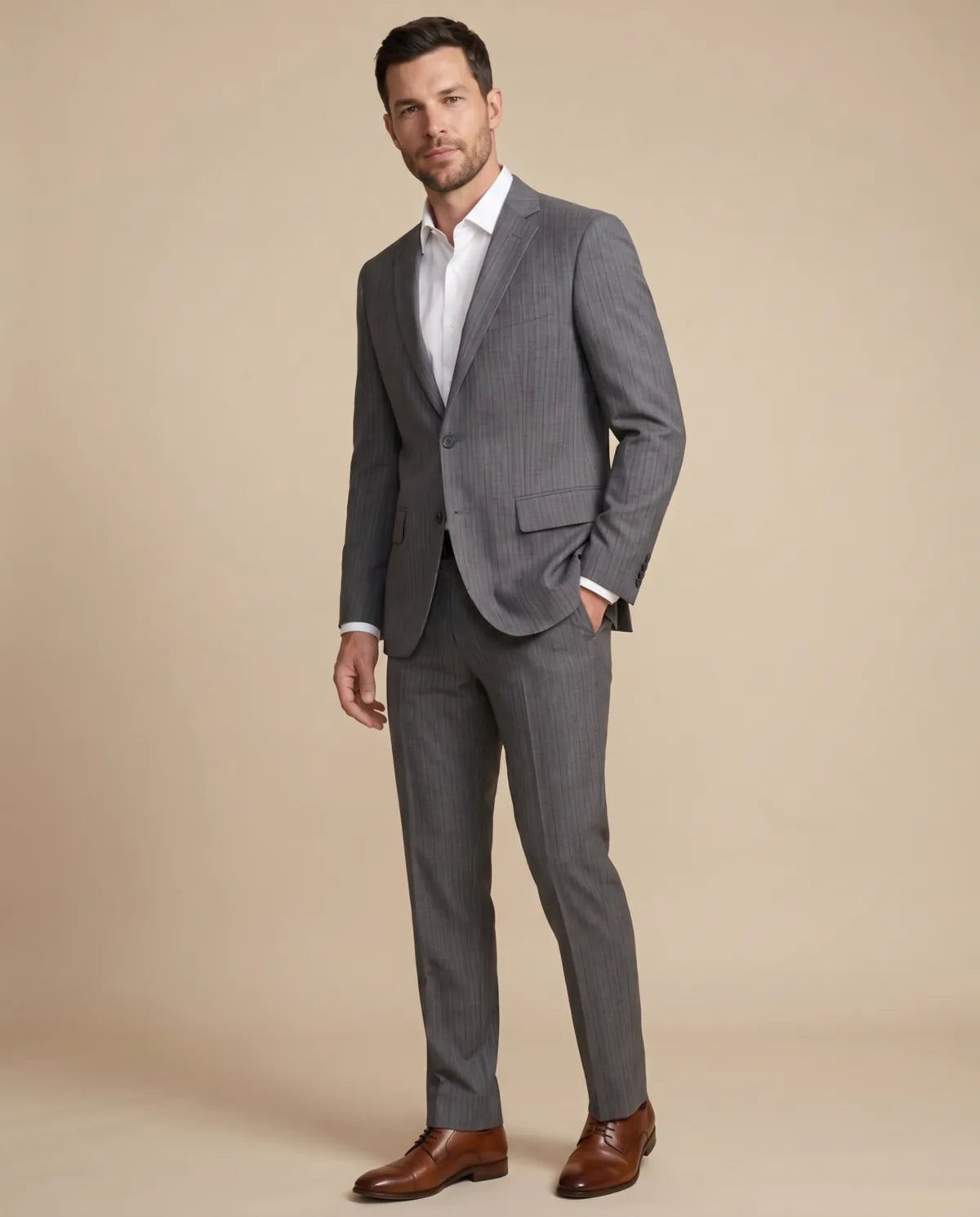 Vestido Classic Fit Gris Oscuro Austin Reed VE04257 - Gris Oscuro - tres cuartos