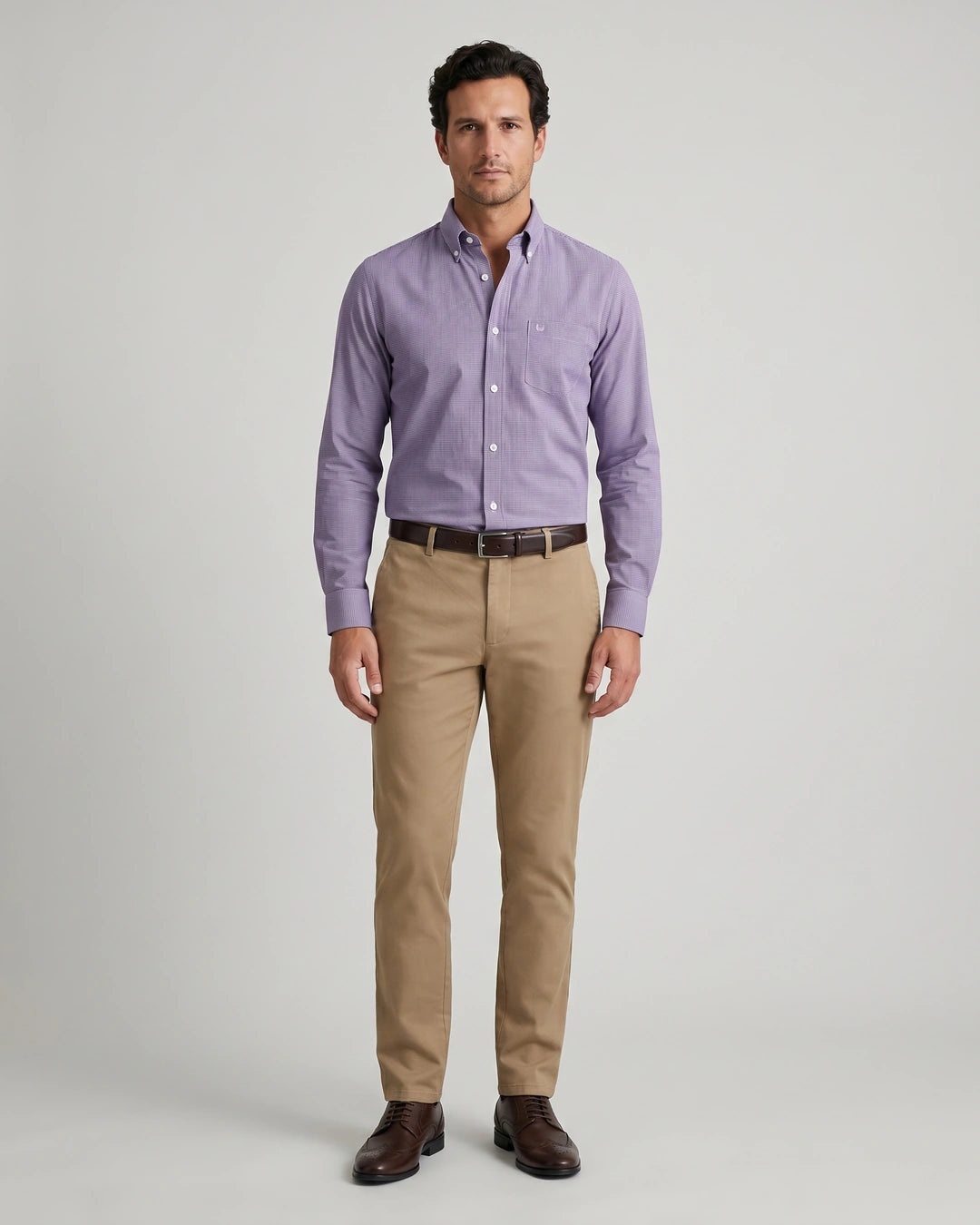 Camisa Sport Guy Laroche CS00681G - Morado - Modelo cuerpo completo