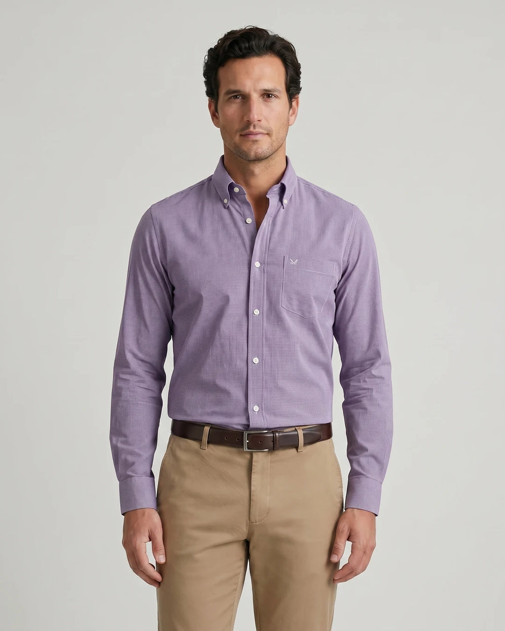 Camisa Sport Guy Laroche CS00681G - Morado - Modelo plano americano lookbook