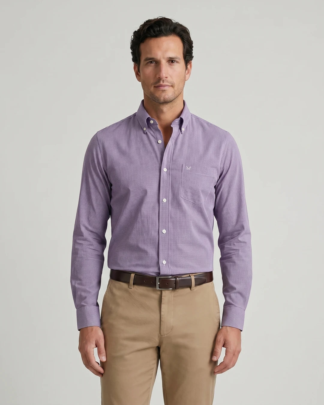 Camisa Sport Guy Laroche CS00681G - Morado - Modelo plano americano lookbook Imagen principal del producto