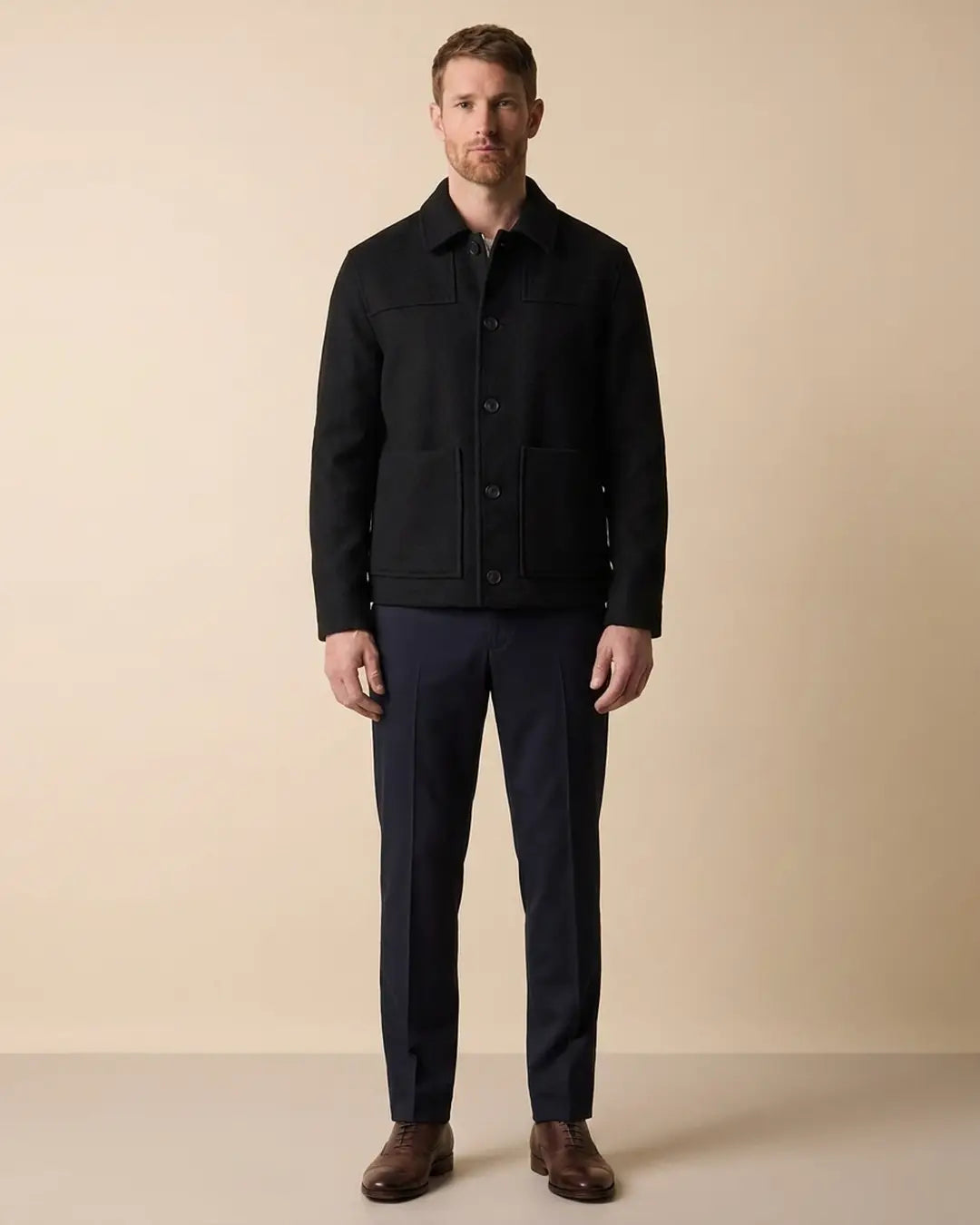 Chaqueta Paño Austin Reed CH00118 - Negro - Modelo cuerpo completo