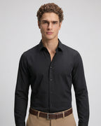 Camisa Sport Spread Collar Perry Ellis CS00699B - Negro - Modelo plano americano lookbook