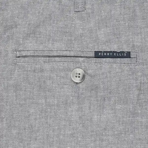 Pantalon Lino Classic Fit Perry Ellis PS00153 - Gris Claro - Detalle bolsillo