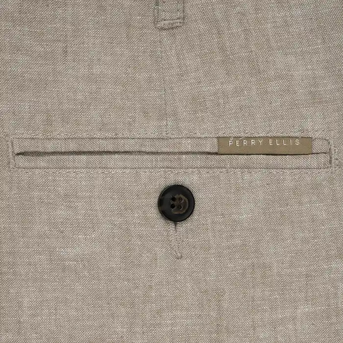 Pantalon Lino Classic Fit Perry Ellis PS00153 - Habano Oscuro - Detalle bolsillo