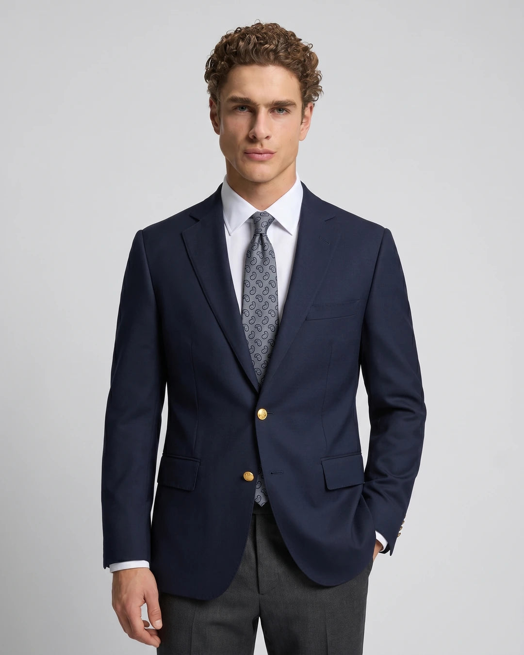 Saco Classic Fit Brooks Brothers SA0035B-BB - Azul Oscuro - Modelo plano americano lookbook