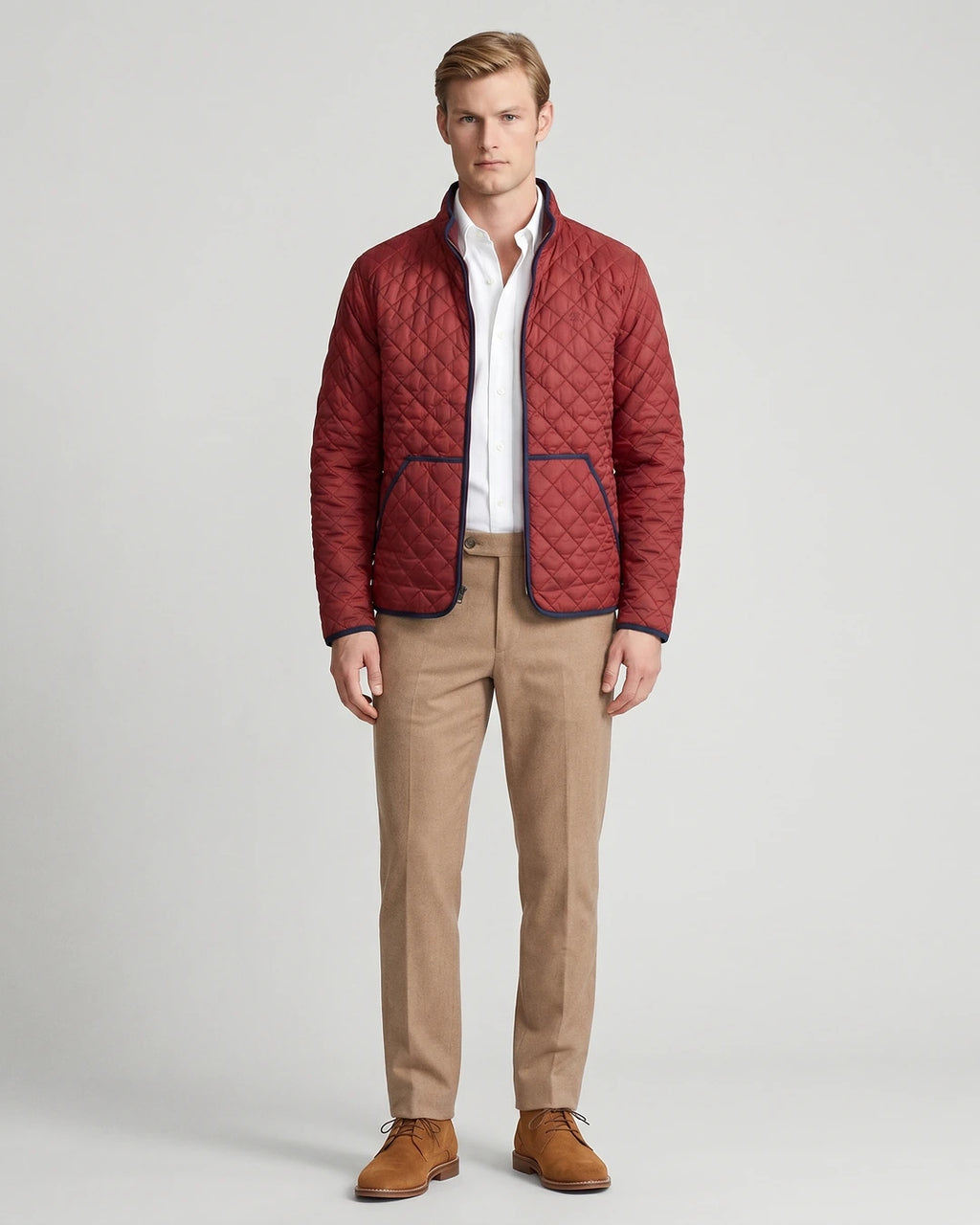 Chaqueta Acolchada (Diamond Liner) Brooks Brothers CH00133 - Rojo - Modelo cuerpo completo
