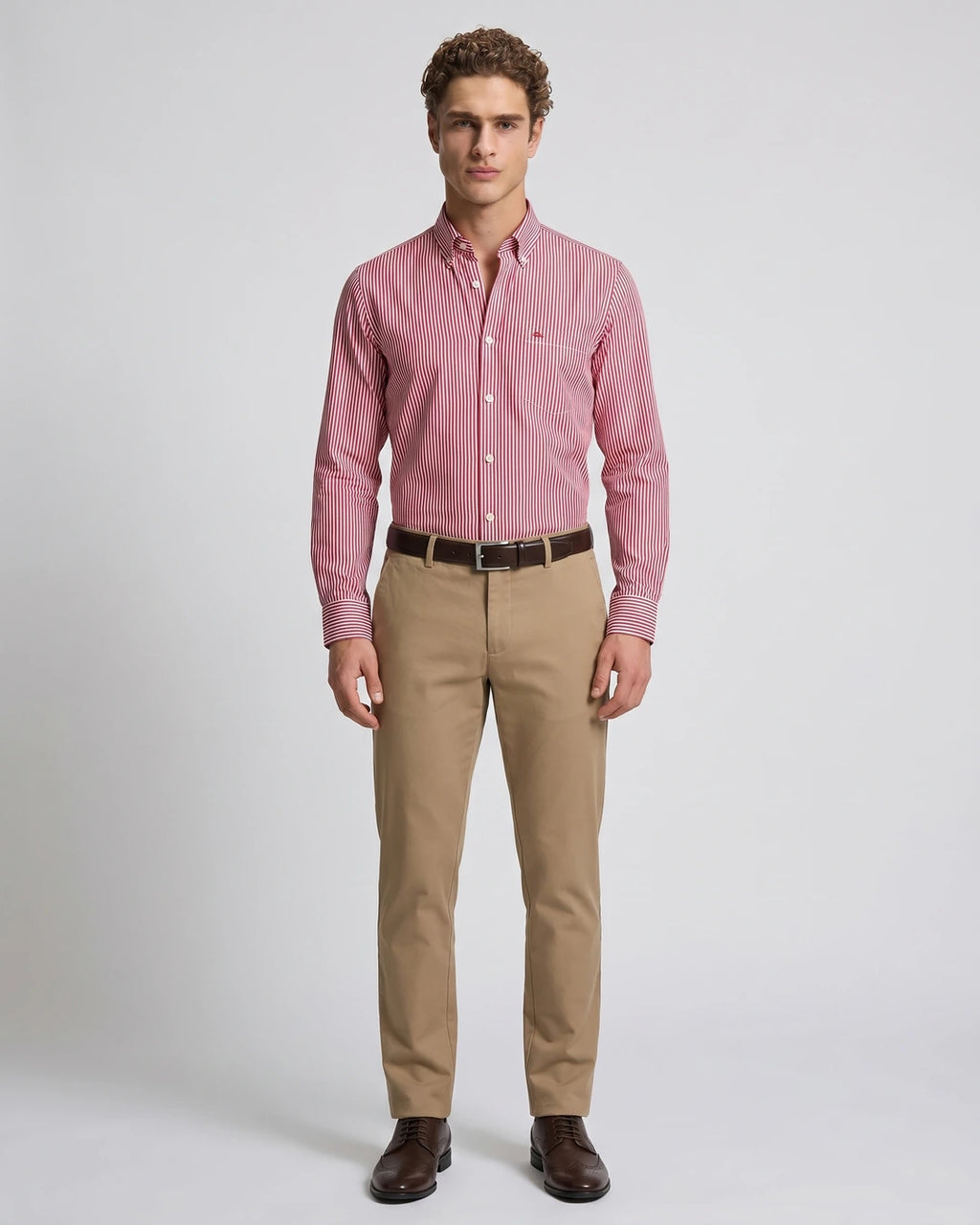 Camisa Sport Guy Laroche CS00815 - Rojo - Modelo cuerpo completo