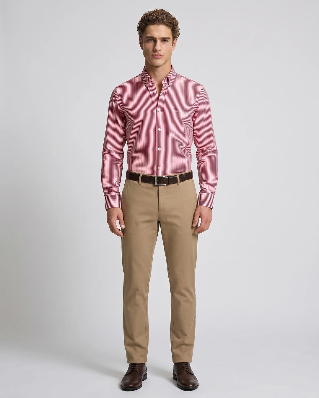 Camisa Sport Guy Laroche CS00815 - Rojo - Modelo cuerpo completo