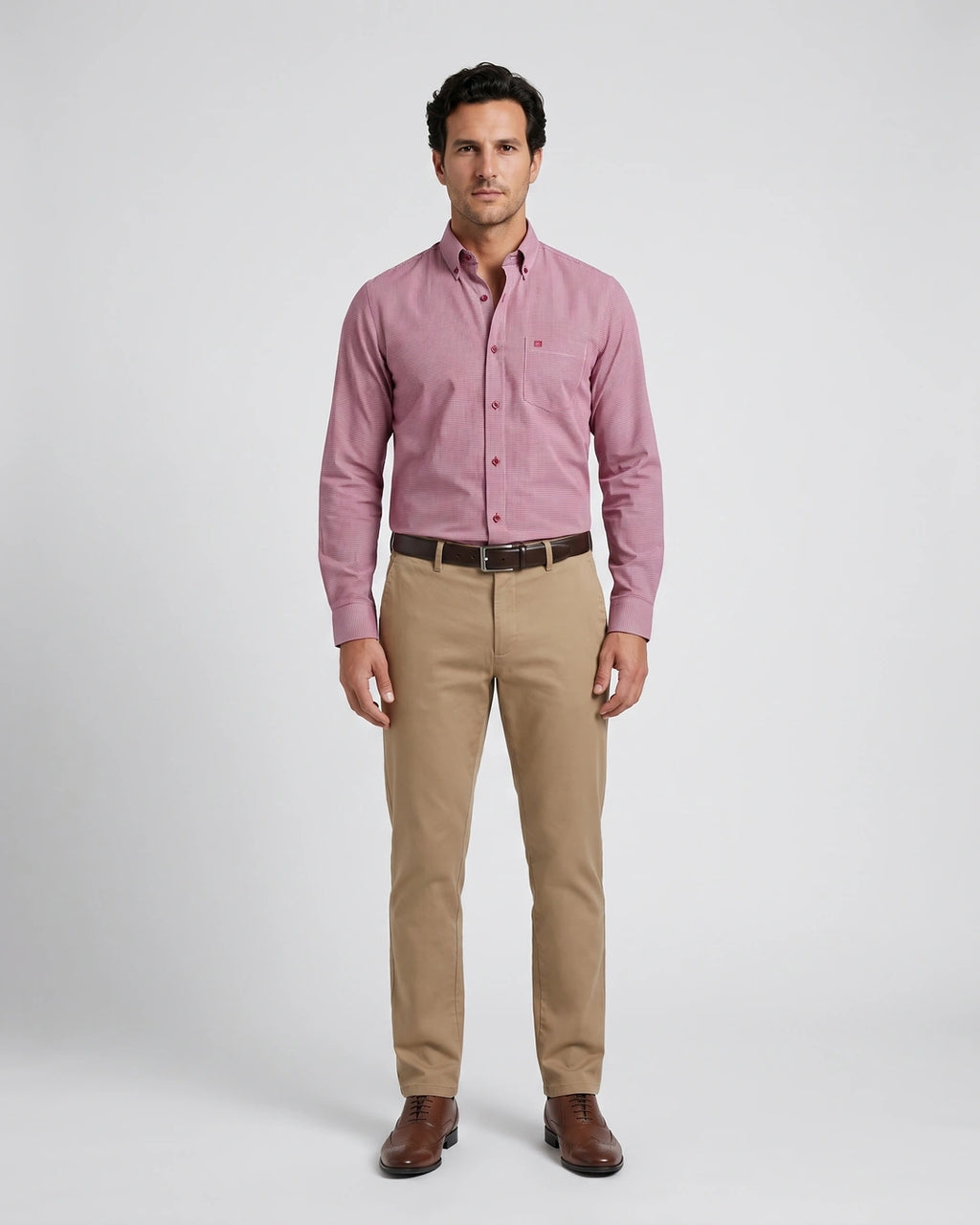 Camisa Sport Guy Laroche CS00681G - Rojo - Modelo cuerpo completo