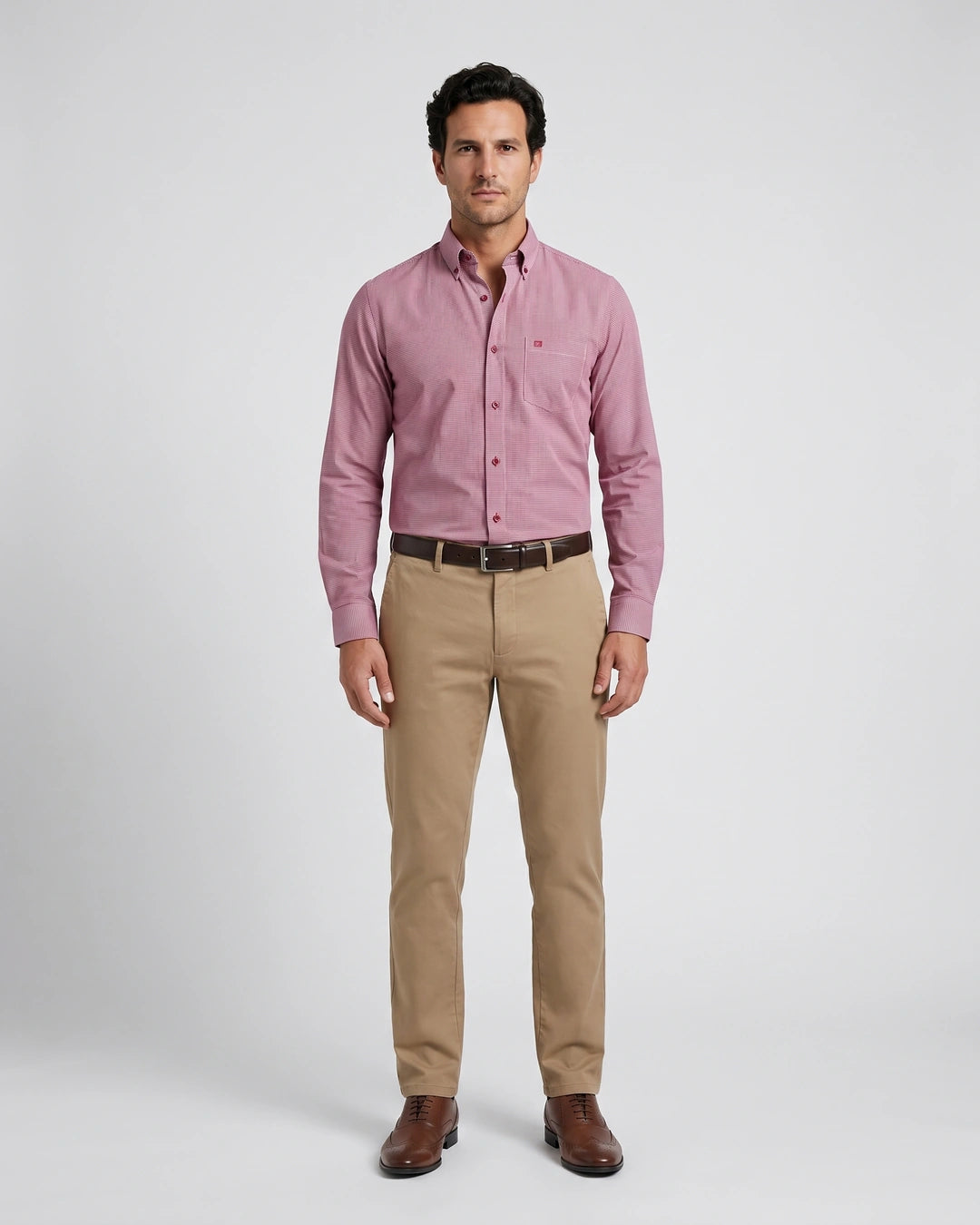 Camisa Sport Guy Laroche CS00681G - Rojo - Modelo cuerpo completo