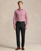 Camisa Formal Classic Fit Lineas Spread Collar Guy Laroche CC00676 - Rojo - Modelo cuerpo completo