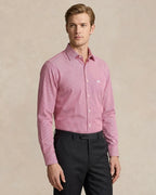 Camisa Formal Classic Fit Lineas Spread Collar Guy Laroche CC00676 - Rojo - Modelo plano americano lookbook