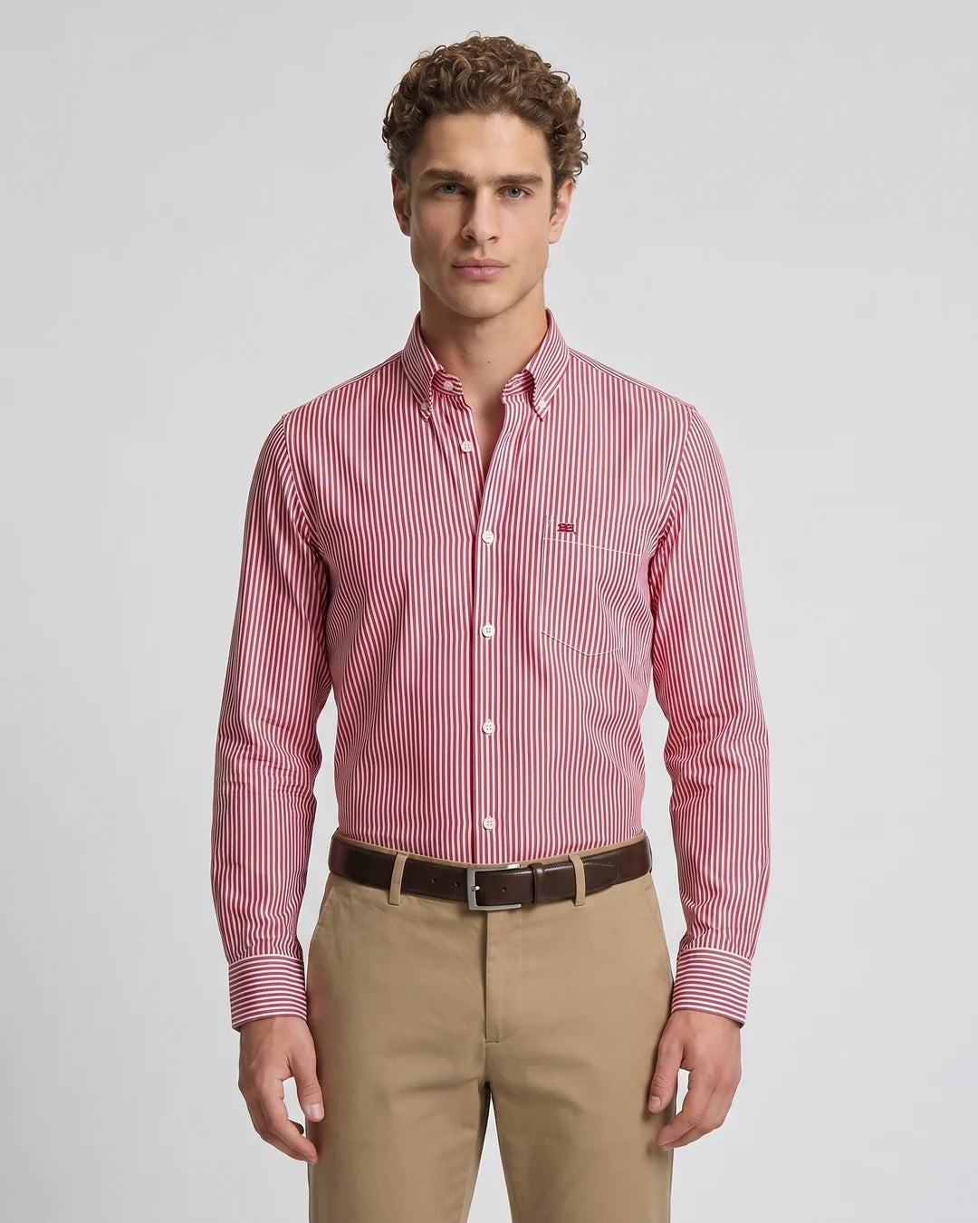 Camisa Sport Guy Laroche CS00815 - Rojo - Modelo plano americano lookbook