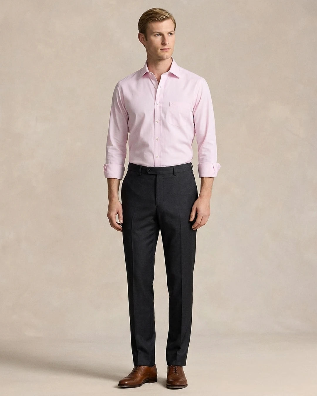 Camisa Formal Classic Fit Guy Laroche CC01059 - Rosa - Modelo cuerpo completo