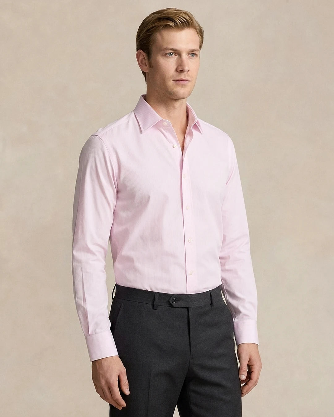 Camisa Formal Classic Fit Guy Laroche CC01059 - Rosa - Modelo plano americano lookbook