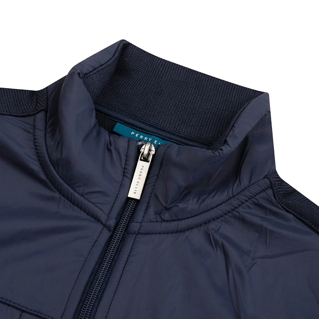 Chaleco Perry Ellis SW00094 - Azul Oscuro - Detalle cuello