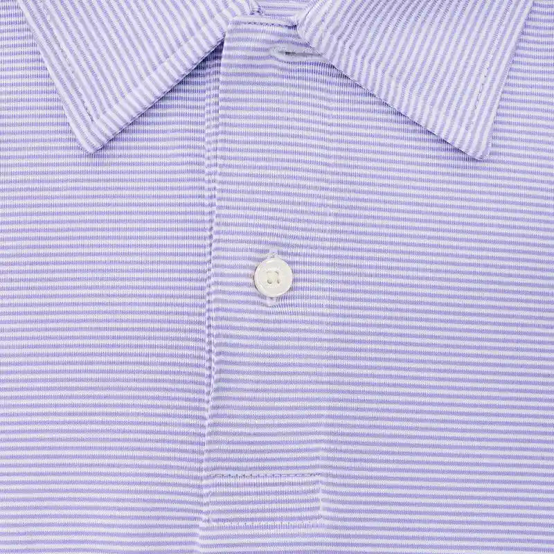 Camiseta Polo mini rayas Brooks Brothers CM00157 - Lila - Detalle cuello