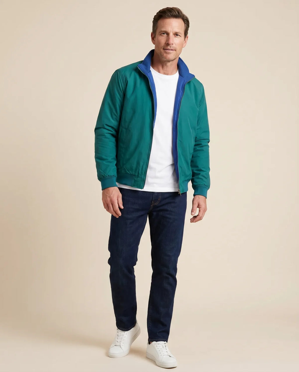Chaqueta Reversible Perry Ellis CH00110 - verde-2 - hombre plano medio